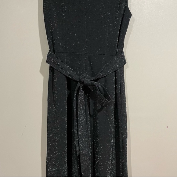 NWOT Calvin Klein Elegant BLACK with  SILVER Glitter Women's Jumpsuit Romper - Picture 4 of 14